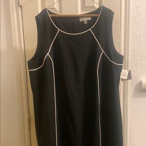 Kasper Black Mini Dress with White Trim